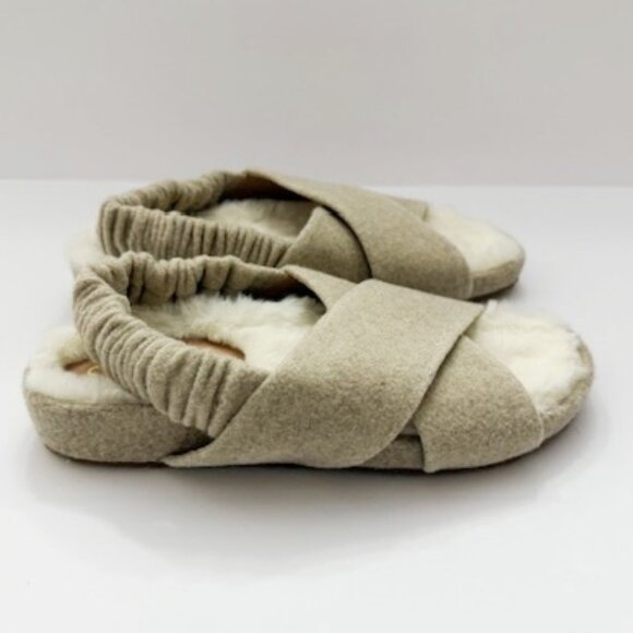 Cole Haan Mojave Criss Cross Slide Sandals Oatmeal Wool Size 6B - Picture 4 of 7